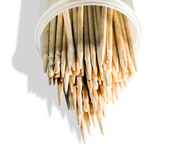 closeup photo of a bundle of toothpicks with a transparent background