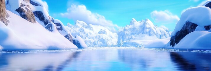 2D animated cartoon arctic scene