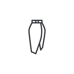 Knee length skirt line icon