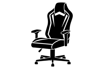 gaming chair vector silhouette on white background