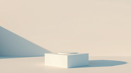 white cube cylinder product display