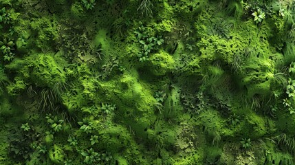 Fototapeta premium A textured green surface resembling mossy ground or vegetation.