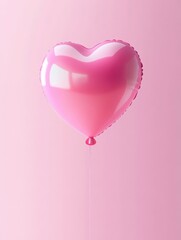 little pink heart on balloon for romantic background.