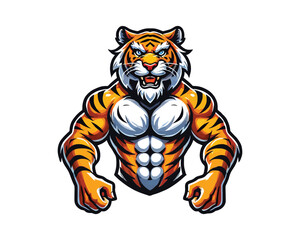 Crazy Tiger mascot logo design vector template. Tiger icon mascot vector illustration.