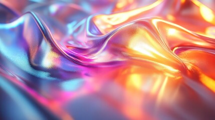Abstract iridescent liquid surface with vibrant color gradients.
