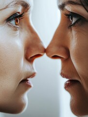 Obraz premium Two Women Facing Each Other