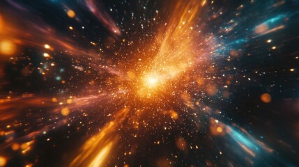 Star lit with bright yellow and blue lights