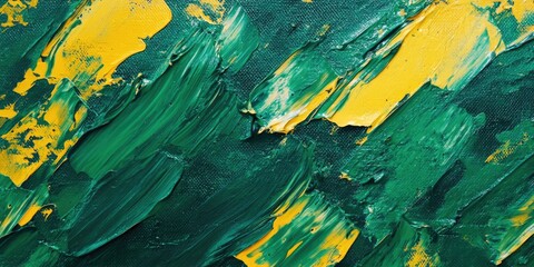 Obraz premium Green and Yellow Painting Close Up