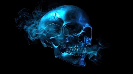 Blue Fire Skull: A Digital Art Masterpiece