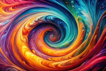 Abstract swirl art: a psychedelic cosmic nebula, fluidly painted whirlwind.