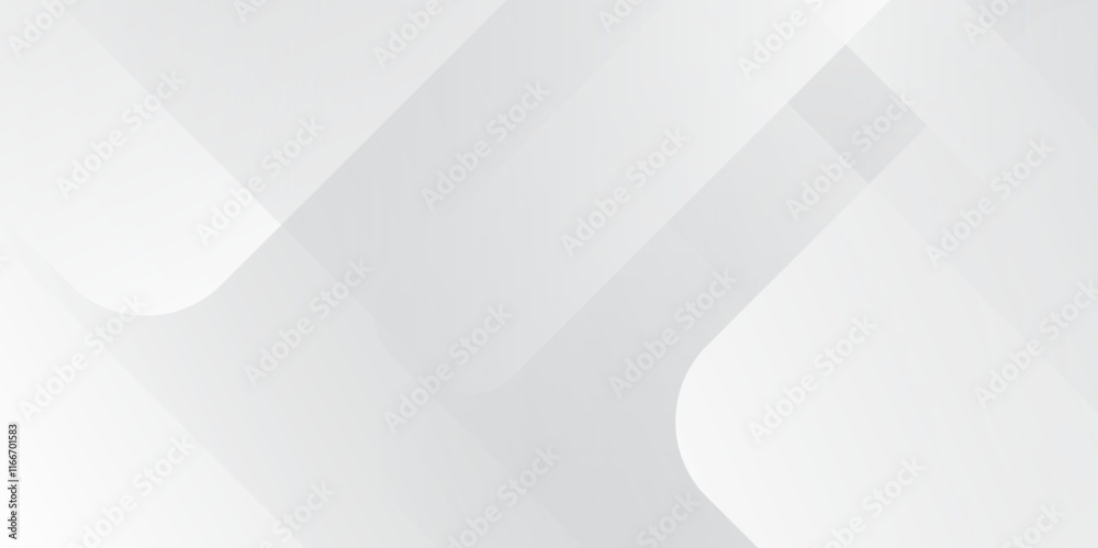 Poster Abstract white and grey geometric overlapping square pattern, design of technology background Modern elegant white gray banner background with creative design and shiny lines layer element vector.