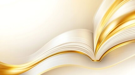Abstract Golden Book Page Design with Waves
