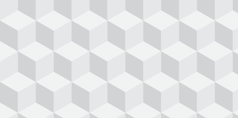 White geometric cube creative concept triangle overlap square technology background. digital cubes fabric and wallpaper grid block texture background.	
