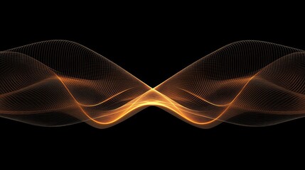 Obraz premium Abstract glowing waveforms merging into a bright focal point, symbolizing creative thought.