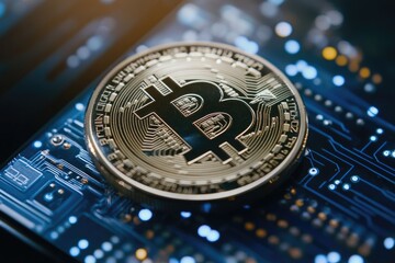 Bitcoin on circuit board