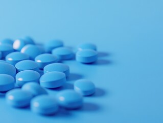 Blue Pills on Blue Surface