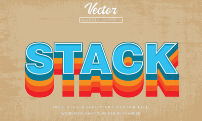Fototapeta premium Stacked colorful Shadow Style text effect editable