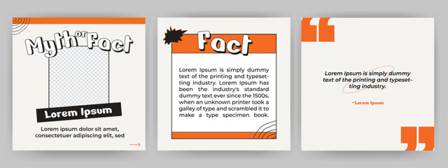 Social media unique myth or facts, tricks, did you know post banner layout templates, Unique Modern Editable Social Media banner template. Anyone can use this easy design for social media - vector