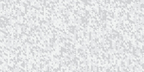 Abstract geometric white and gray background seamless mosaic and low polygon triangle texture wallpaper. Triangle shape retro wall grid pattern geometric ornament tile vector square element.