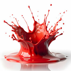 red paint splash white background