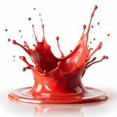 red paint splash white background