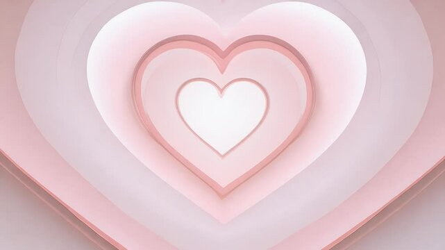 A tunnel glowing pink arts expands center symbolizing love romance in vibrant 4K animation perfect Valentine's Day