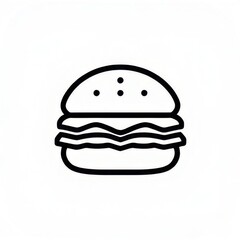 black and white burger in white backround