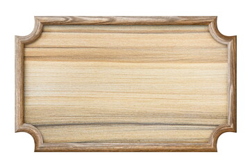decorative light brown wooden board isolated on white