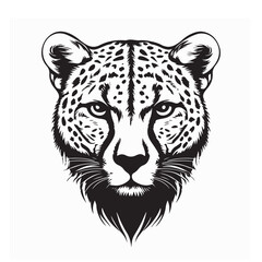 Cheetah Face Vector Images. illustration of a cheetah head on a white background