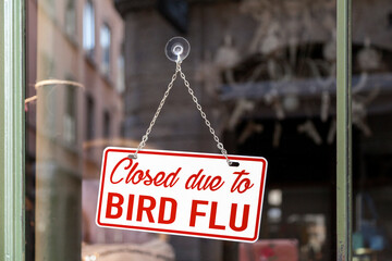 Closed due to bird flu sign