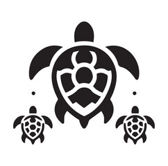 Obraz premium Sea turtle vector silhouette illustration SH