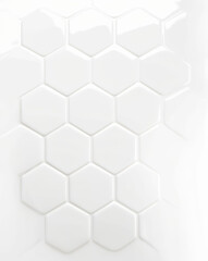 Naklejka premium Clean Hexagon Mosaic in Bright White.