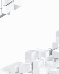 Obraz premium Contemporary Arrangement of White Cubes