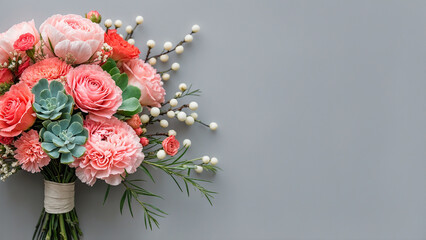 Elegant Bouquet of Flowers with Soft Pink and Green Accents