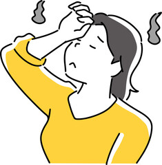 頭痛で苦しむ女性