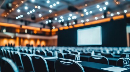 Conference Hall: Rows of Empty Chairs Await Attendees
