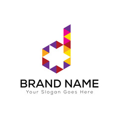 Fototapeta premium Colorful Geometric Letter D Logo Design with Modern and Unique Patterns for Branding