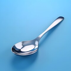 Silver spoon, metal, food, kitchenware, isolated background.