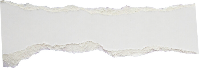 White ripped paper torn edges strips isolated on white background
