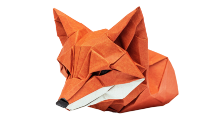 Fox head paper craft, PNG transparent