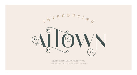 Elegant luxury alphabet letters font and number. Typography luxury classic lettering serif fonts decorative logo vintage retro concept. vector illustration