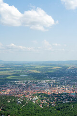 TV tower observation deck overlooking the city
