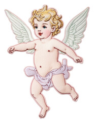 Fototapeta premium PNG Cherub angel white background representation.