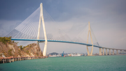 Mokpo Bridge is a cable-stayed bridge connecting Mokpo and Gohado.