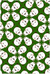 cute cartoon seamless pattern on green background