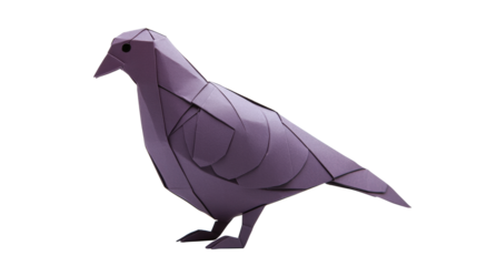 Purple paper bird, PNG transparent