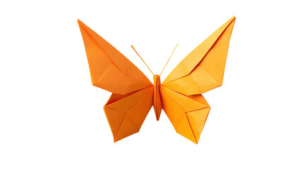 Yellow butterfly paper craft, PNG transparent