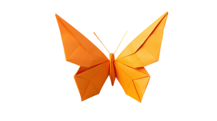 Yellow butterfly paper craft, PNG transparent