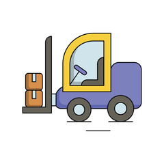Material Handling color line icon with white background vector stock illustration