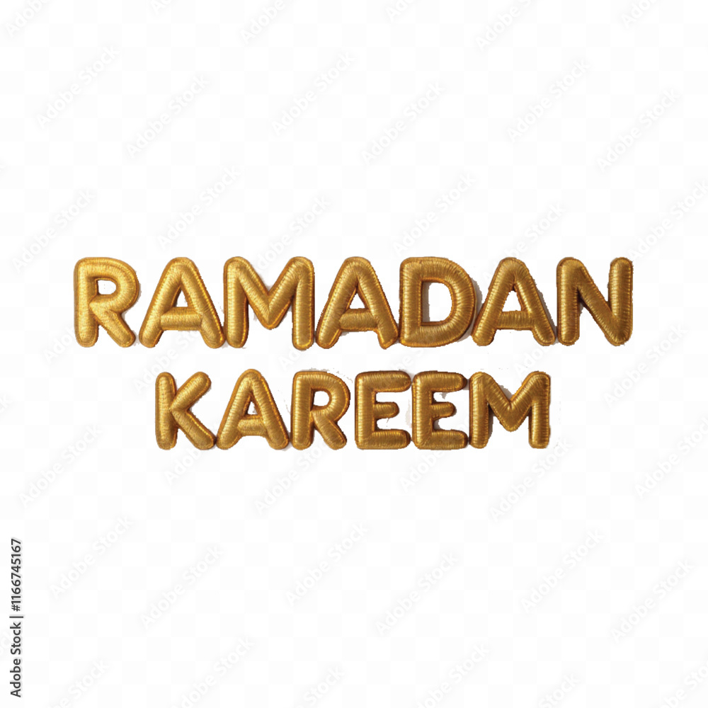 Fototapete abstract 3d ramadan kareem text made with different colour style isolated on white background